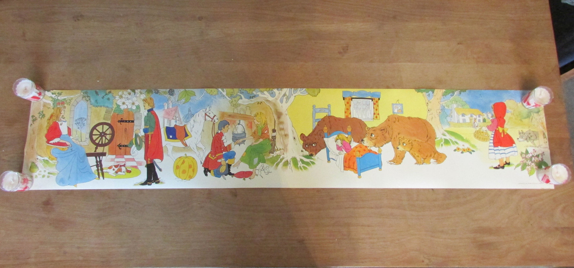 Set of three vintage James Galt & Co. nursery rhyme poster prints