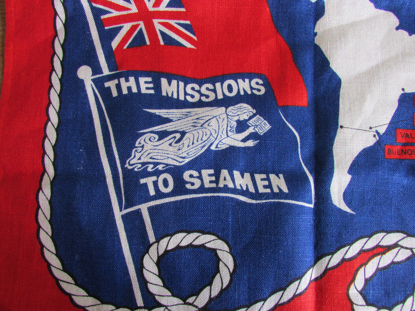 Vintage St Michael Paternoster Royal 'The Missions to Seamen' tea towel