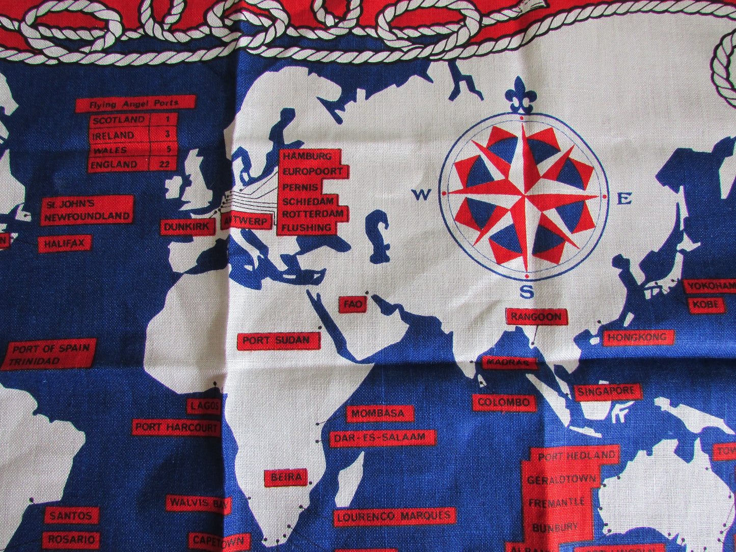 Vintage St Michael Paternoster Royal 'The Missions to Seamen' tea towel