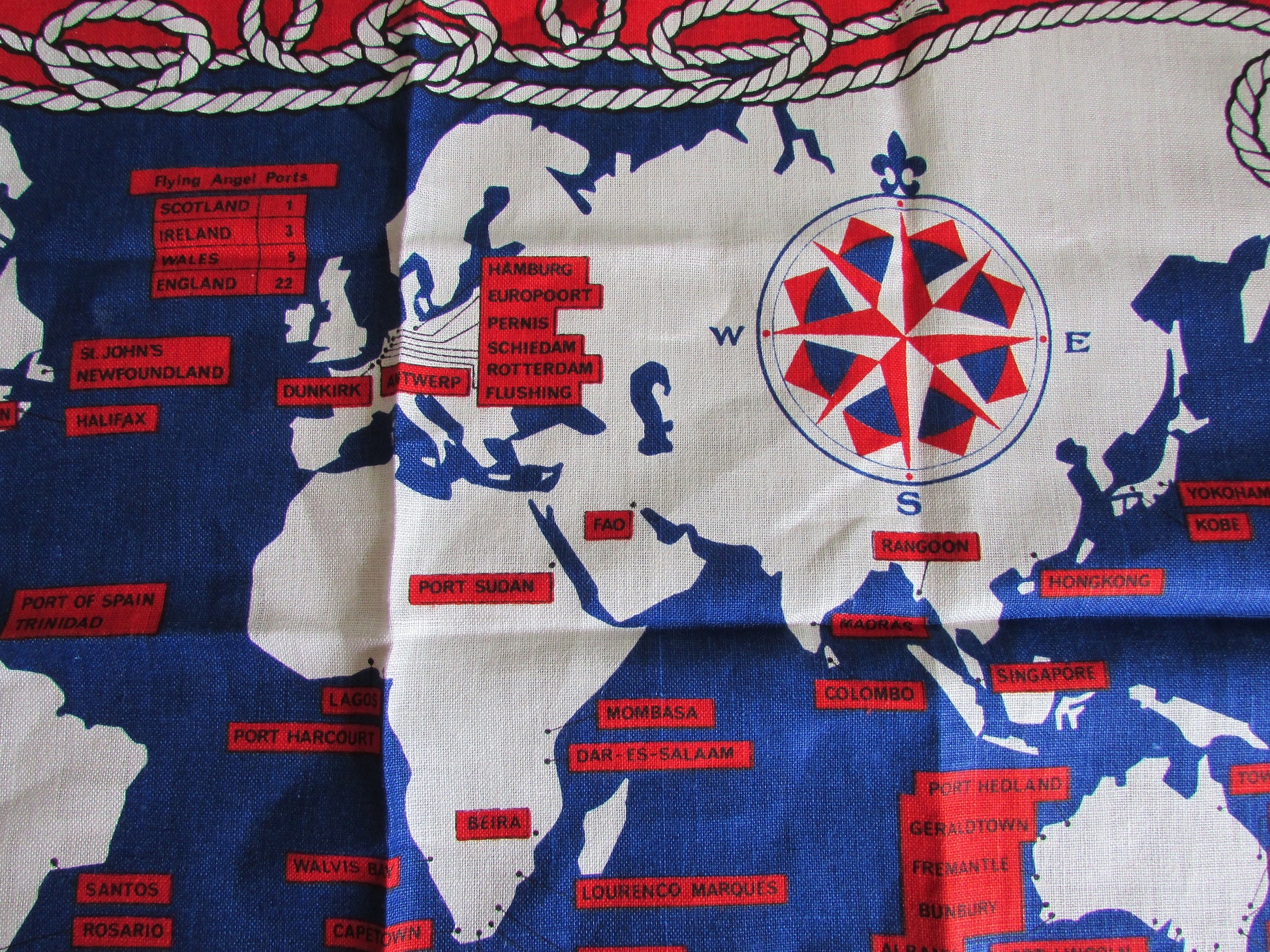 Vintage St Michael Paternoster Royal 'The Missions to Seamen' tea towel