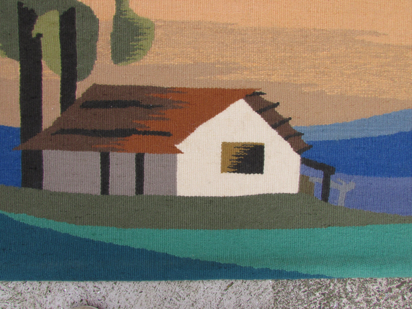 1998 Manos Del Uruguay handcrafted "Campo de Luna" wall tapestry