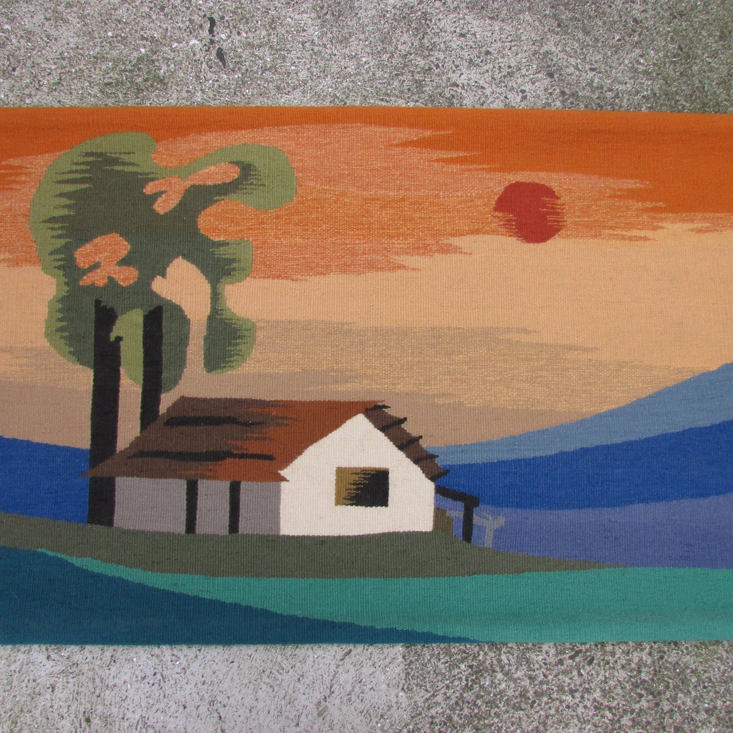 1998 Manos Del Uruguay handcrafted "Campo de Luna" wall tapestry