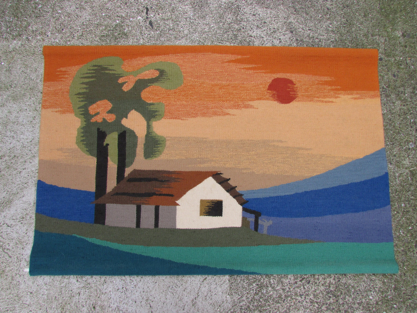1998 Manos Del Uruguay handcrafted "Campo de Luna" wall tapestry