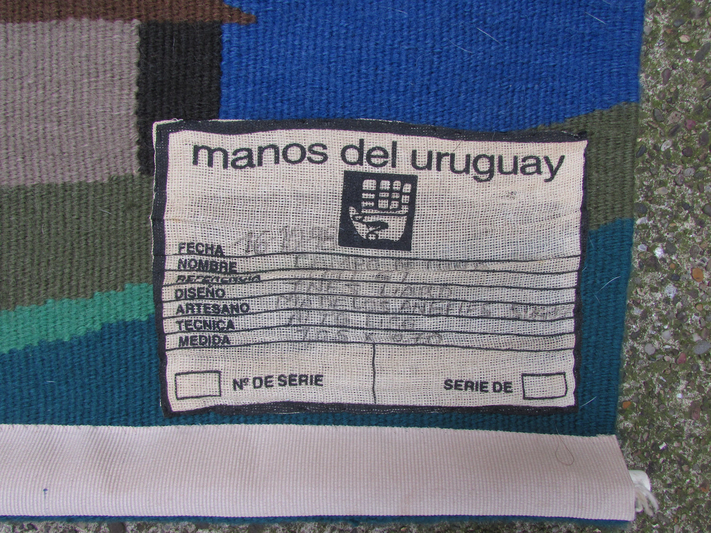 1998 Manos Del Uruguay handcrafted "Campo de Luna" wall tapestry