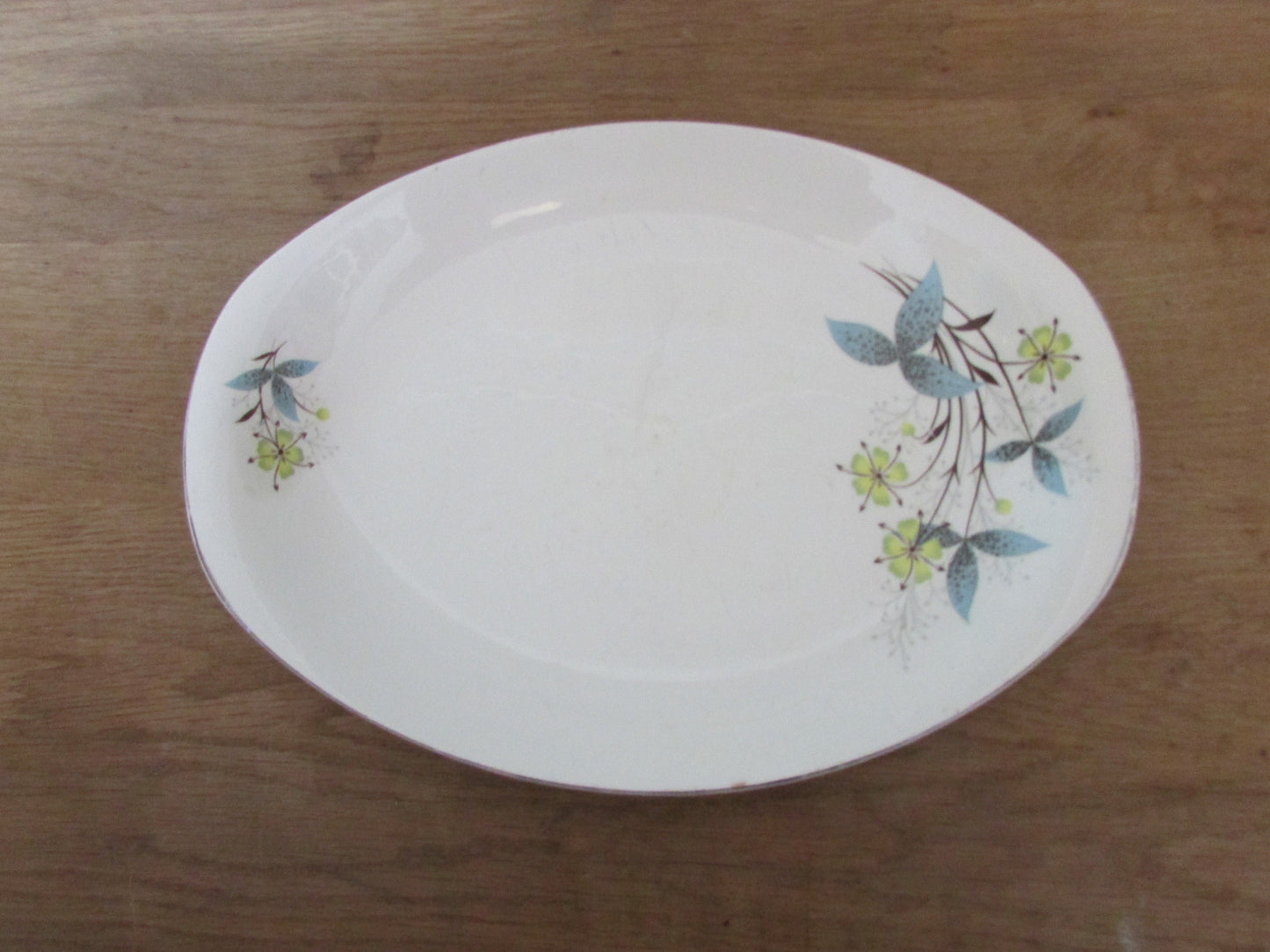 1958 British Anchor floral & leaf pattern platter/serving dish
