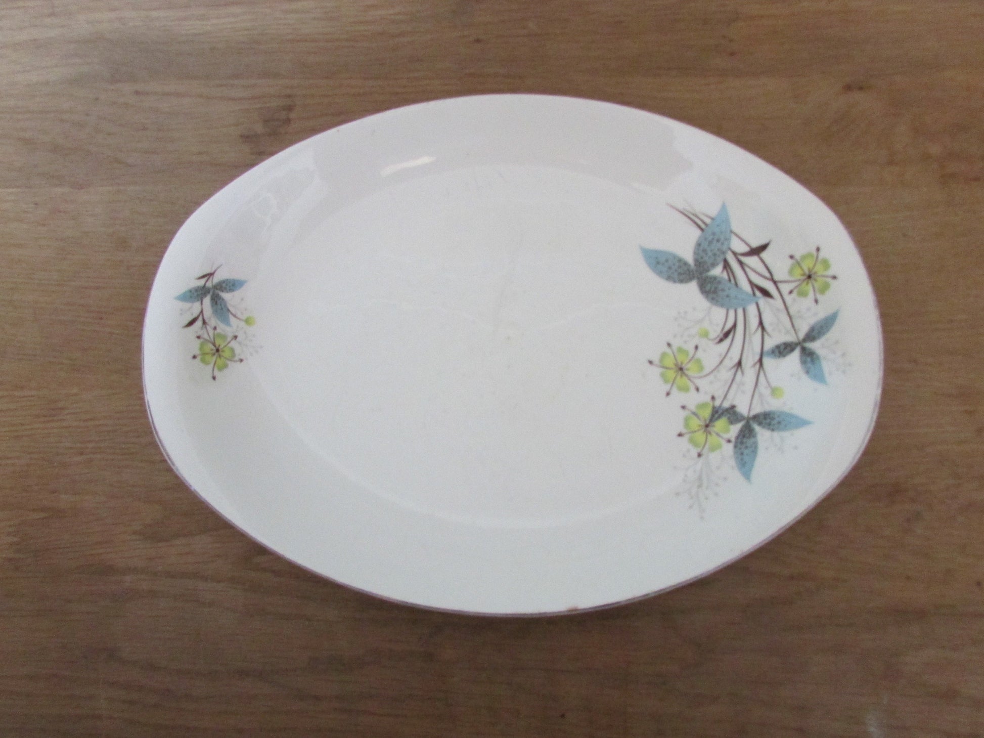 1958 British Anchor floral & leaf pattern platter/serving dish