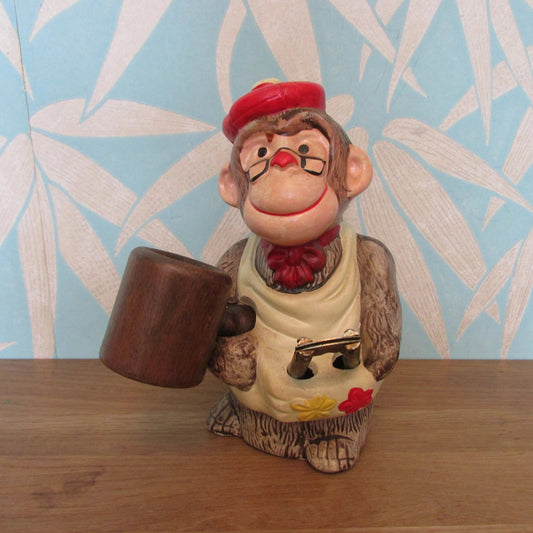 1970s novelty ceramic monkey nut cracker set
