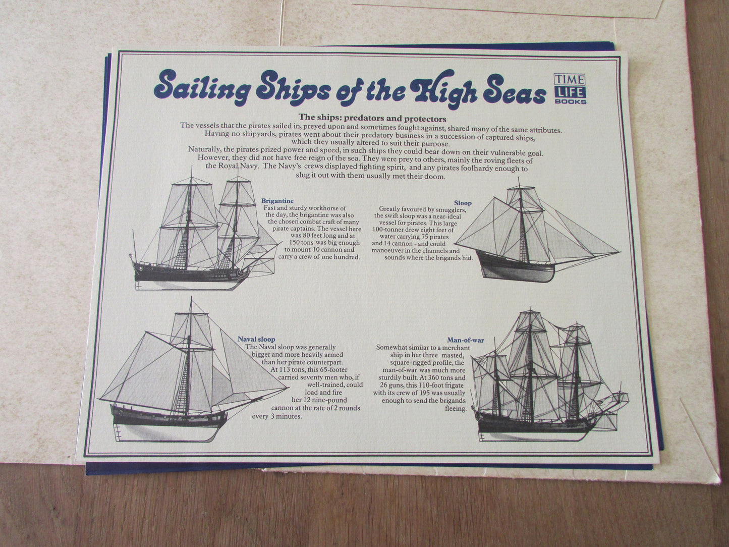 Vintage Time Life collection of Sailing Ships of The High Seas prints