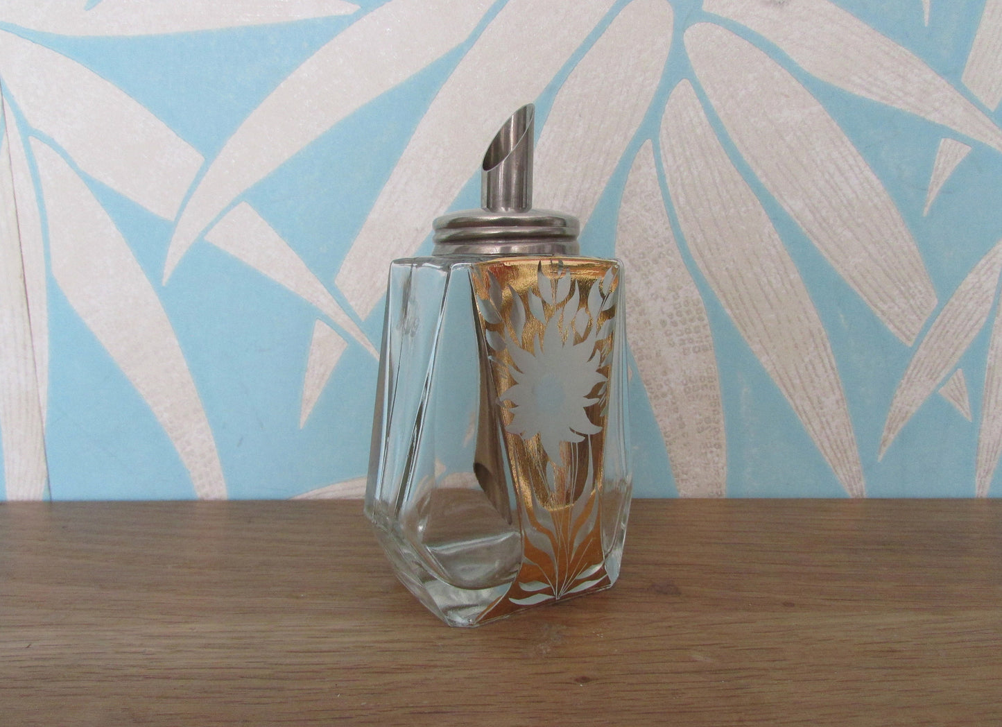 Vintage Innsbruck, Austria touristware handpainted gold edelweiss sugar pourer