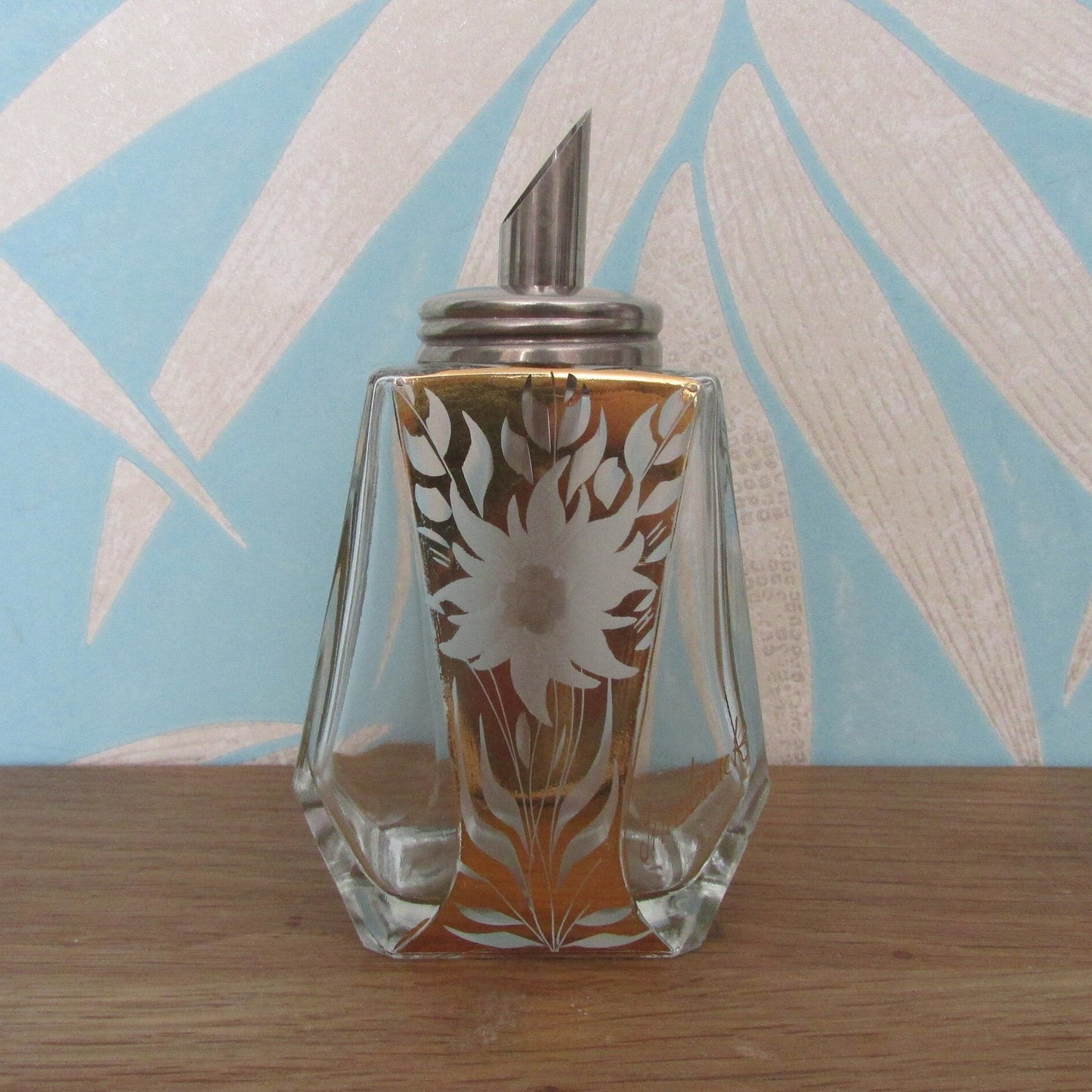 Vintage Innsbruck, Austria touristware handpainted gold edelweiss sugar pourer