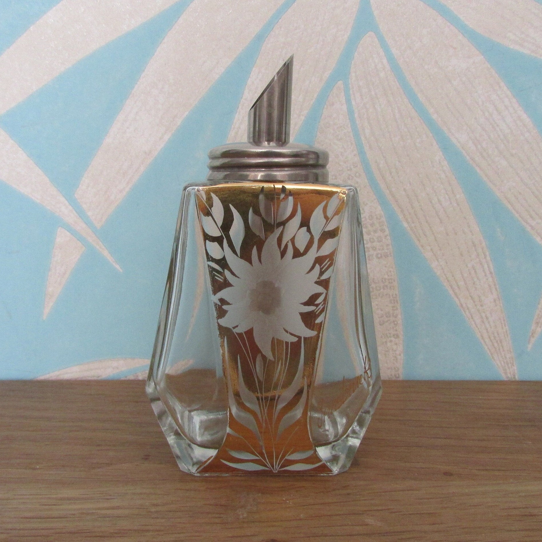 Vintage Innsbruck, Austria touristware handpainted gold edelweiss sugar pourer