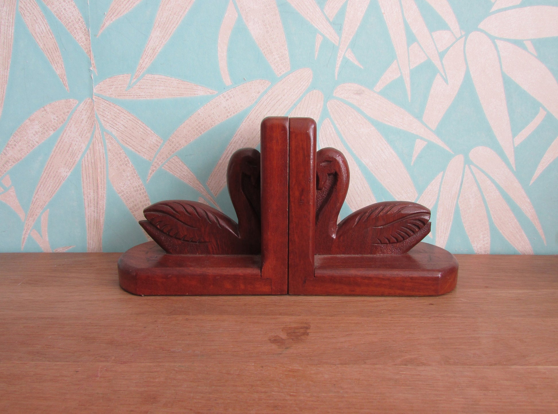 Pair of Art Deco "Greetings from Perth" wooden Pelican bookends