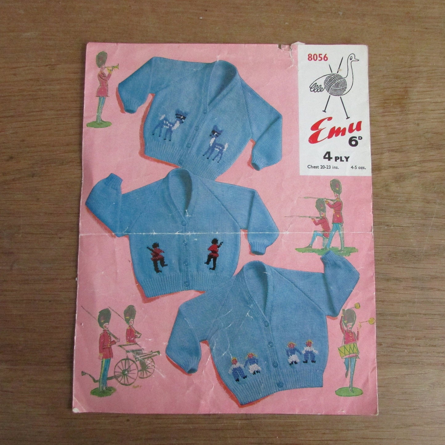 Vintage Emu 8056 knitting pattern for baby's cardigans