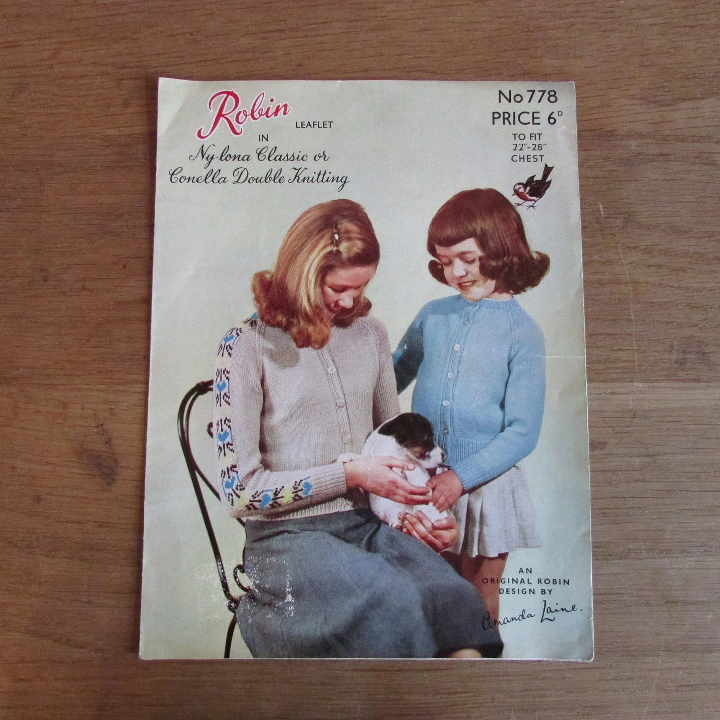 1960s Amanda Laine for Robin 778 knitting pattern for girl's Raglan cardigan