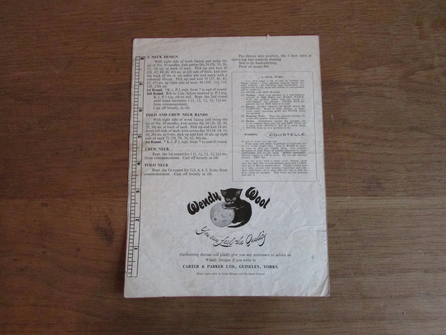 1960s Wendy 25 knitting pattern for boy's & girl's pullover