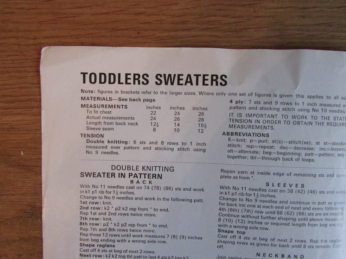 1968 Argyll 623 knitting pattern for toddler's sweaters