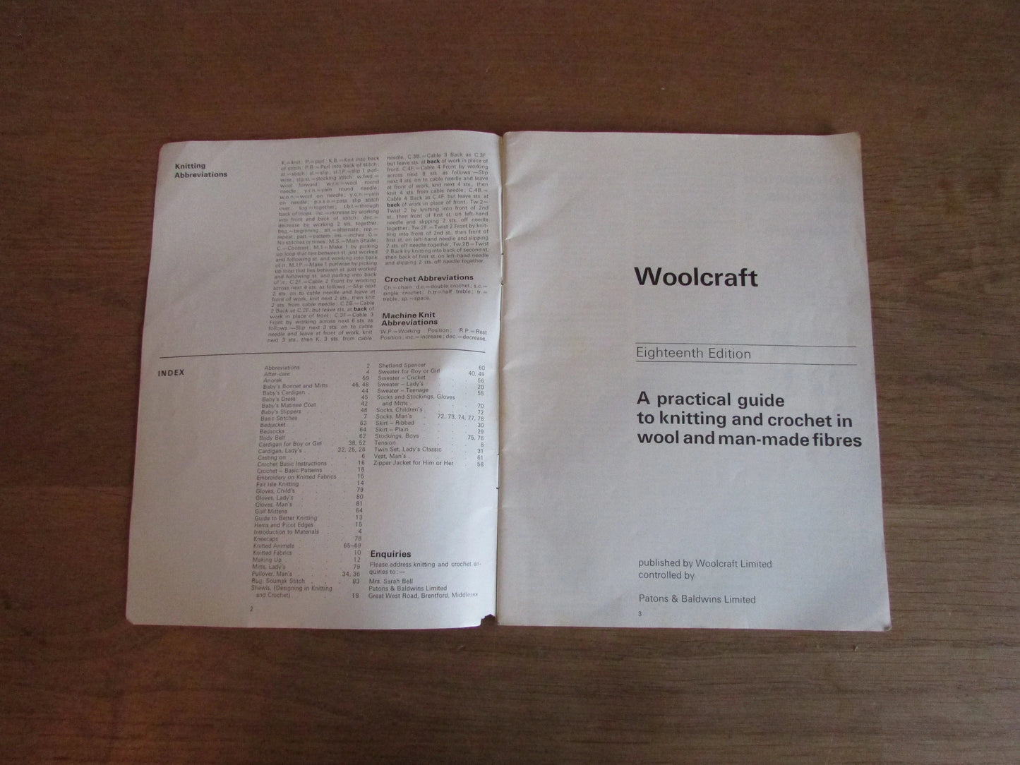 1970s Paton's Woolcraft: a practical guide to knitting & crochet in wool and man-made fibres, 18th Edition