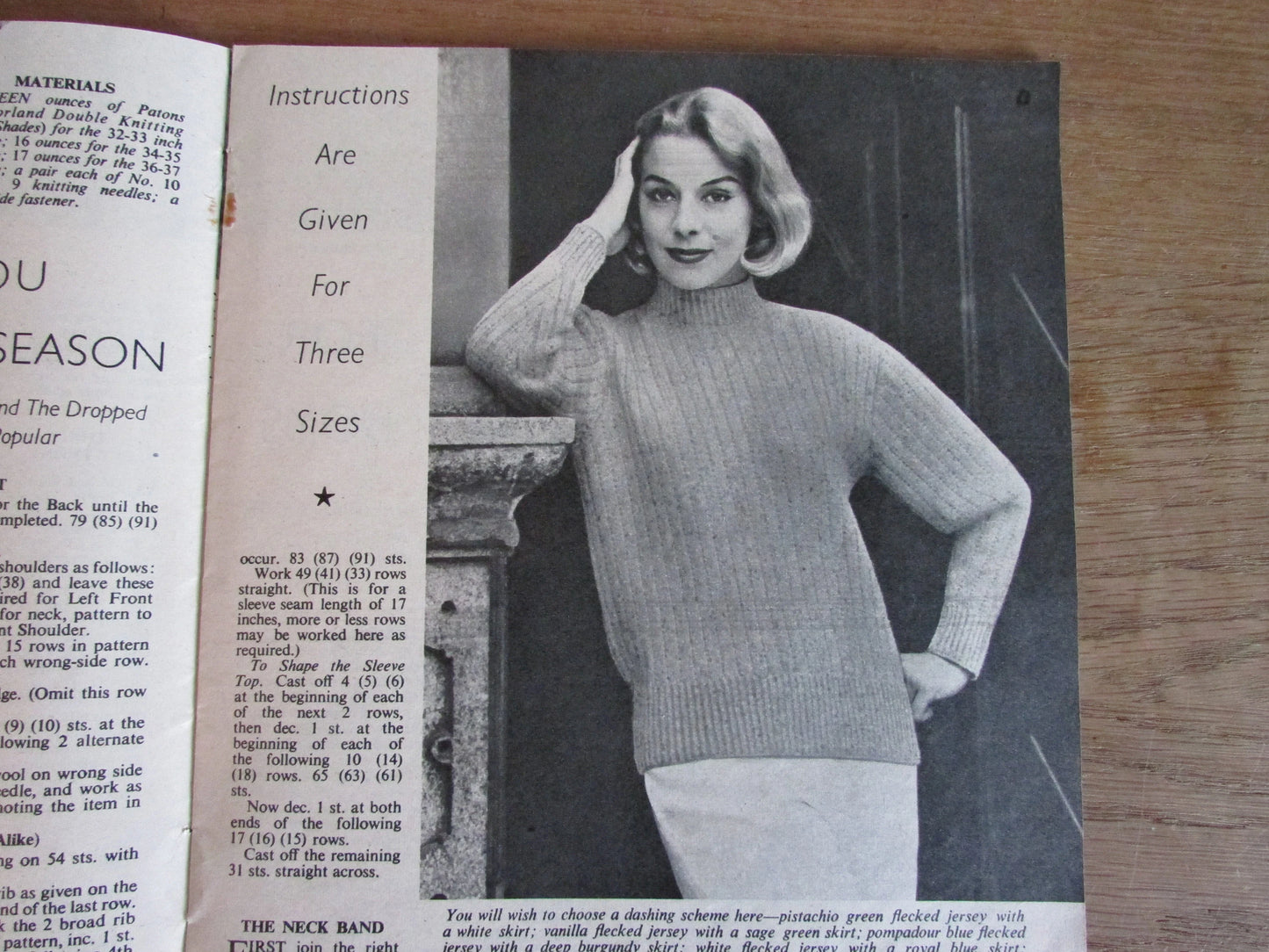 1960s Woman's Weekly pattern booklet for flecked wool knitting