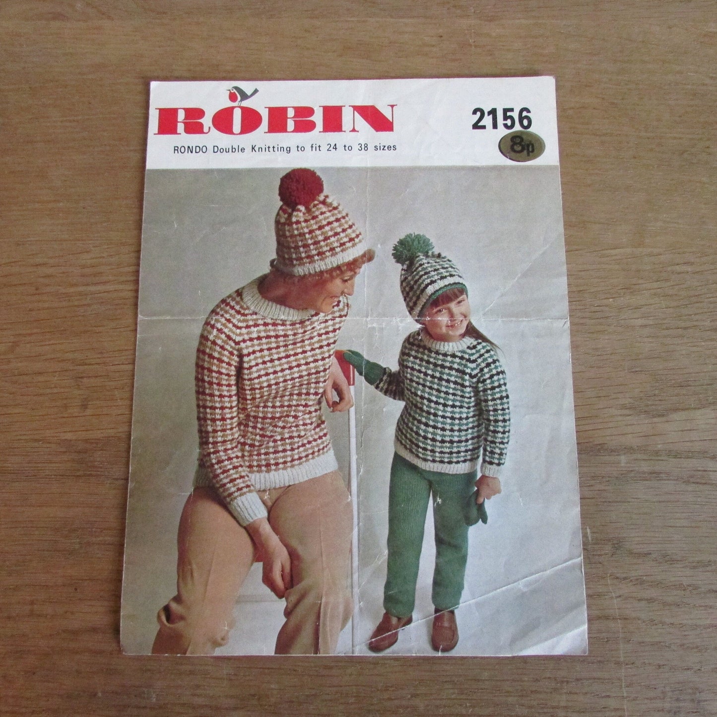 1971 Robin 2156 knitting pattern for mother & daughter outfits