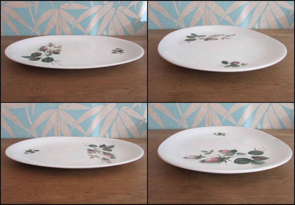 Pair of 1950s Johnson Bros Snowhite "Rose" platters