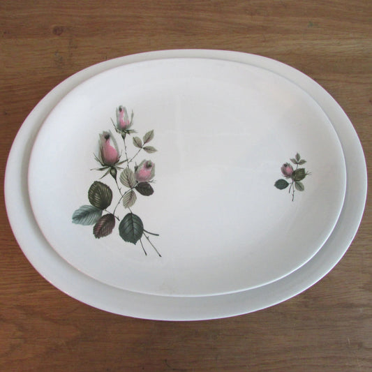 Pair of 1950s Johnson Bros Snowhite "Rose" platters