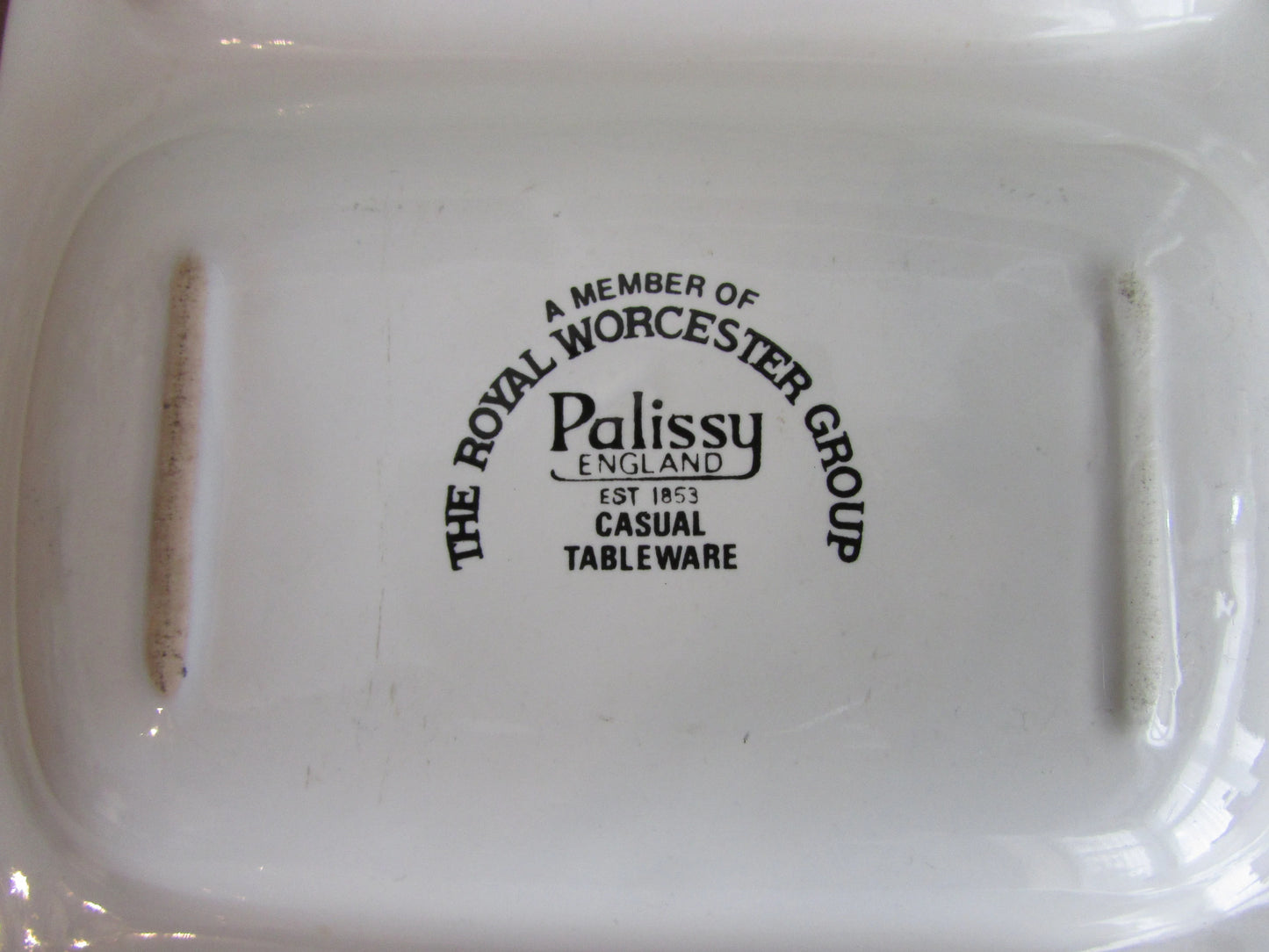 Mid-century Palissy Royal Worcester Casual Tableware blue flower divided snack dish