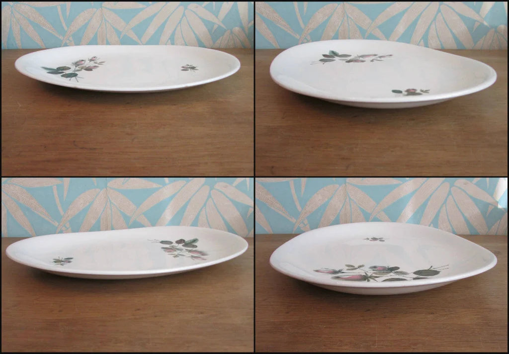 Pair of 1950s Johnson Bros Snowhite "Rose" platters