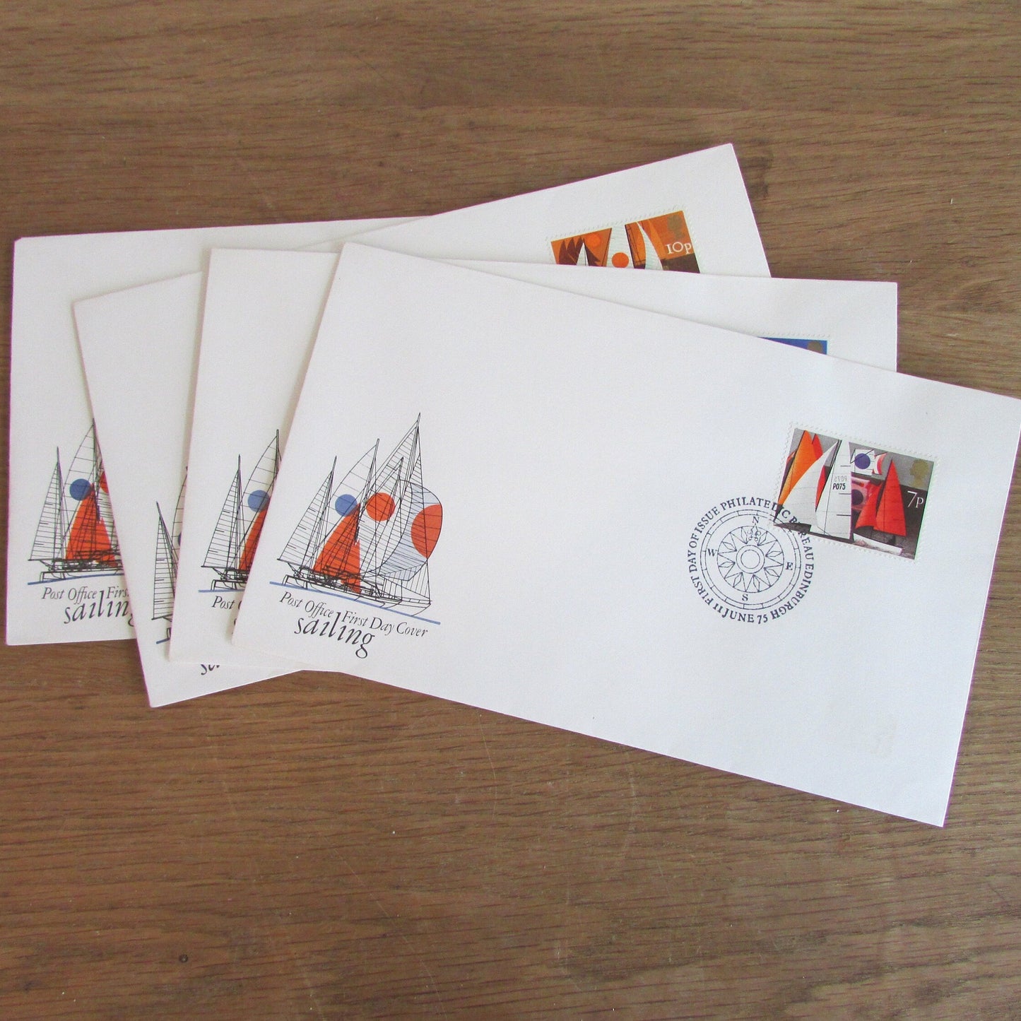 Set of four 1975 Post Office First Day Covers: Sailing