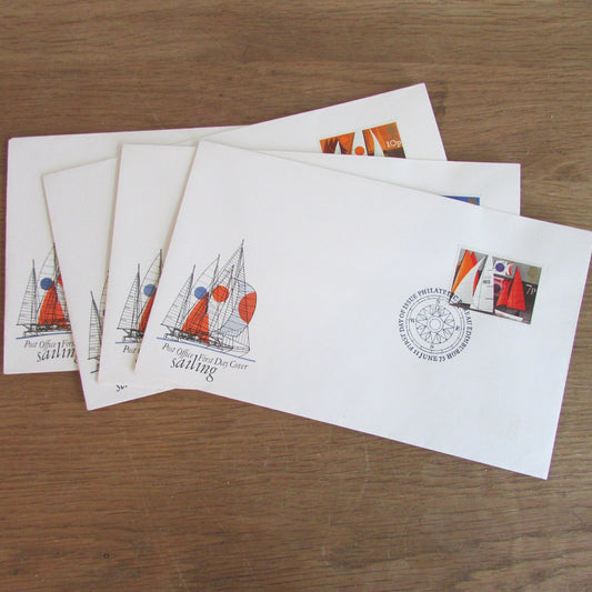 Set of four 1975 Post Office First Day Covers: Sailing