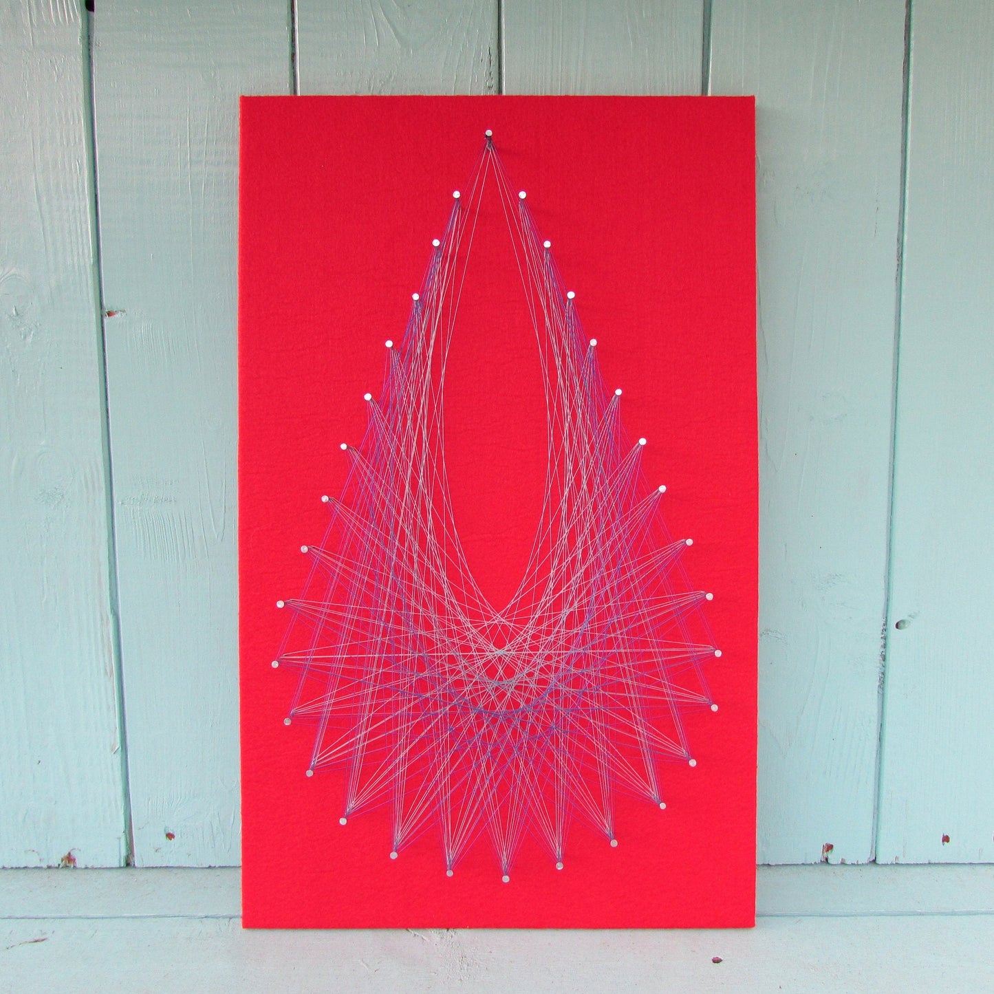 Home-made "Teardrop" string art made from original 1973 pattern
