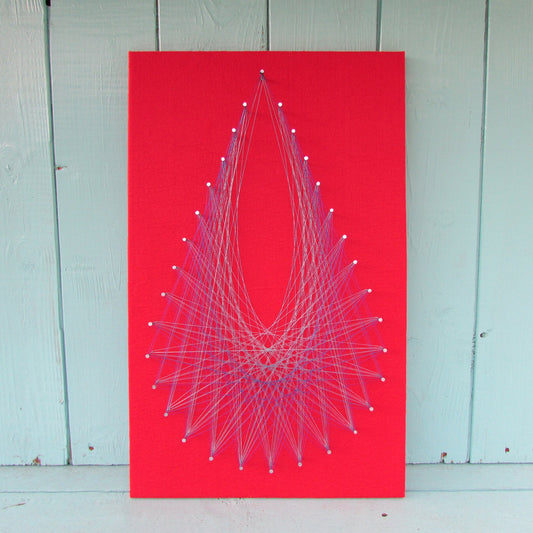 Home-made "Teardrop" string art made from original 1973 pattern