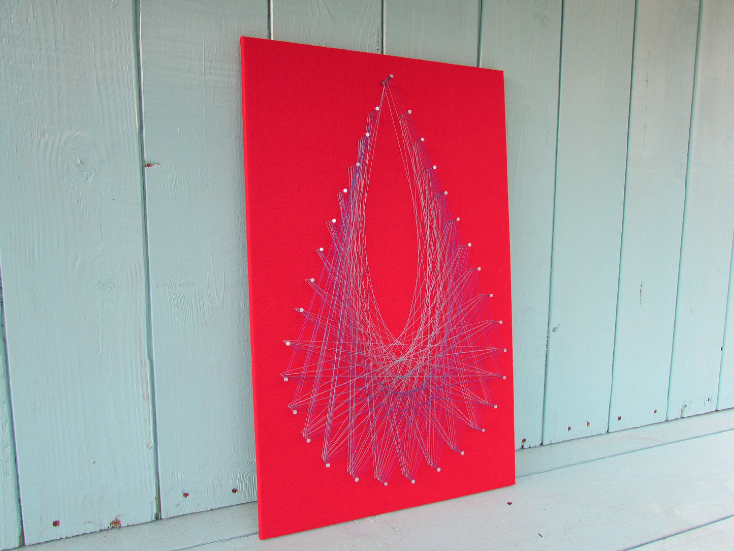 Home-made "Teardrop" string art made from original 1973 pattern