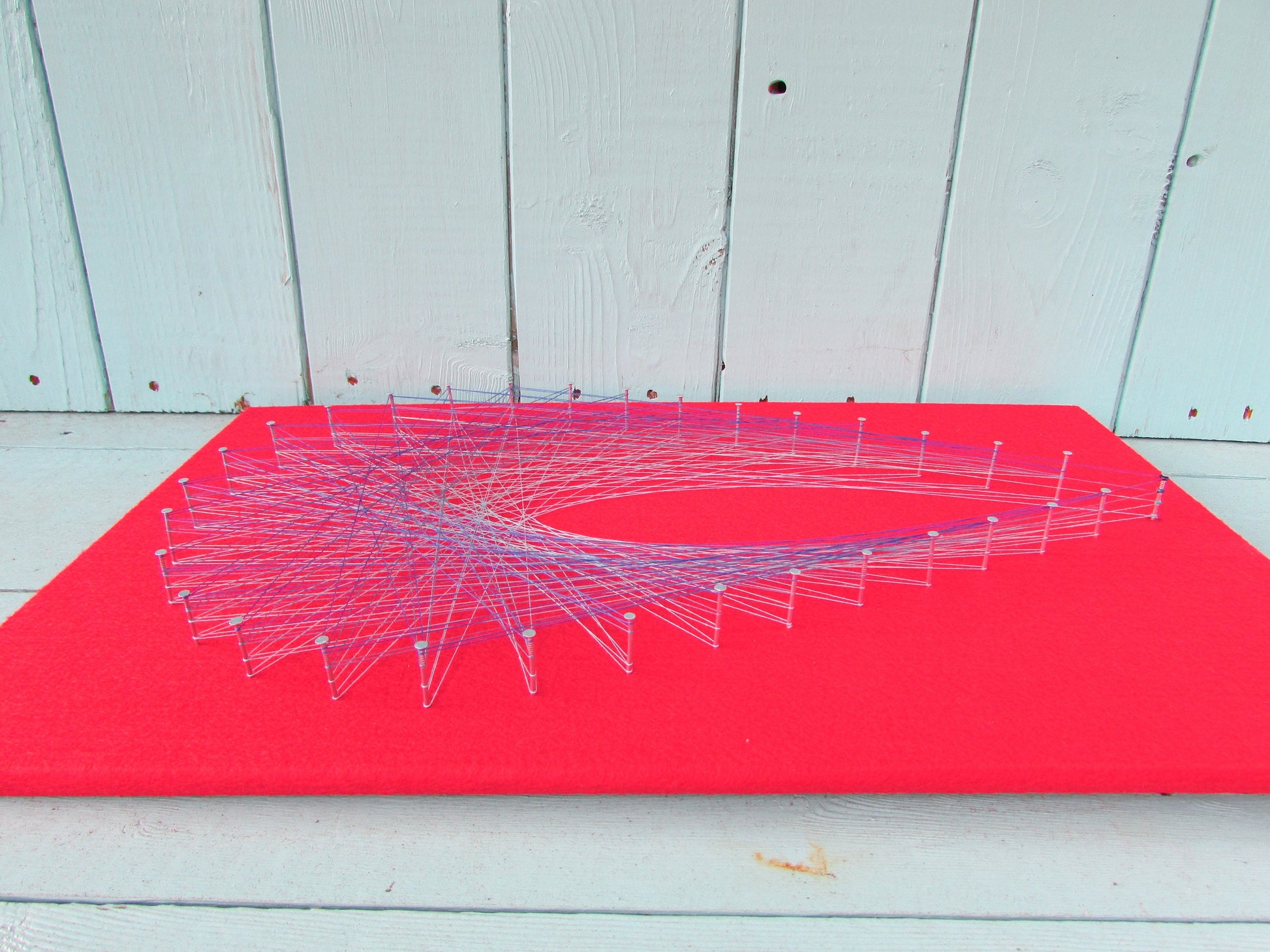 Home-made "Teardrop" string art made from original 1973 pattern