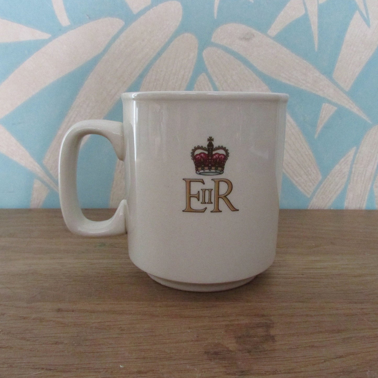 Pair of 1977 Winchcombe Pottery Queen Elizabeth commemorative Silver Jubilee mugs