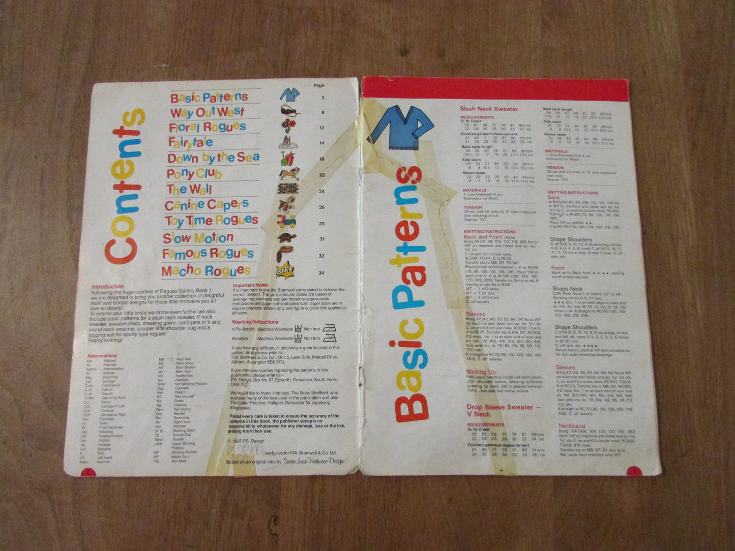1987 Bramwell's Rogues Gallery Knit Book 2 machine pattern booklet