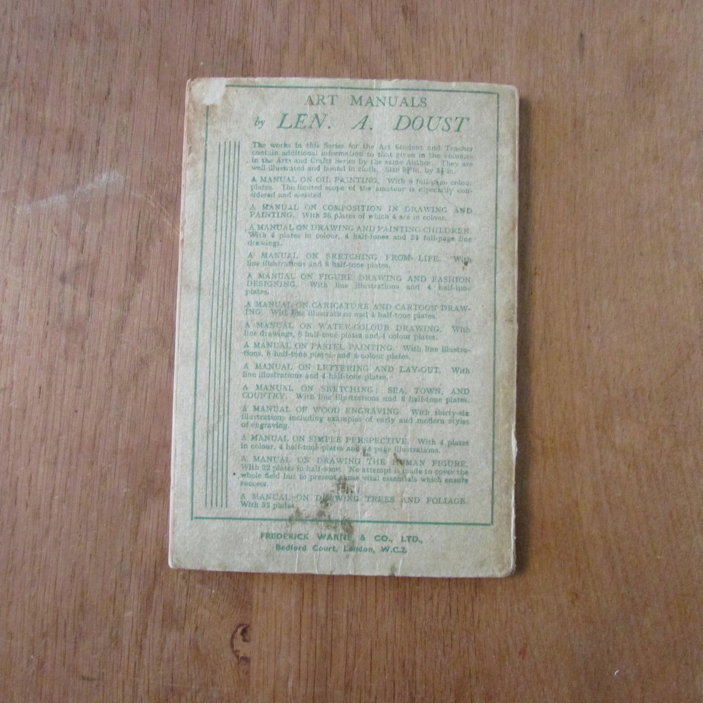 Warne's Arts & Crafts Series: How to Sketch From Life, by Len A. Doust (Softback, 1930s)