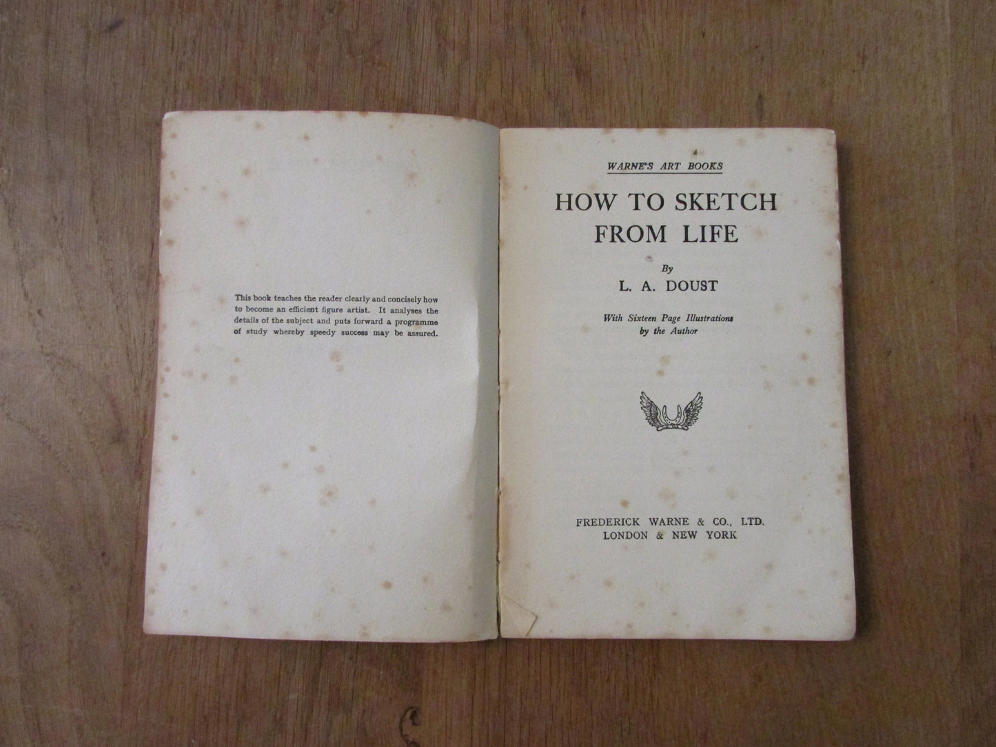 Warne's Arts & Crafts Series: How to Sketch From Life, by Len A. Doust (Softback, 1930s)