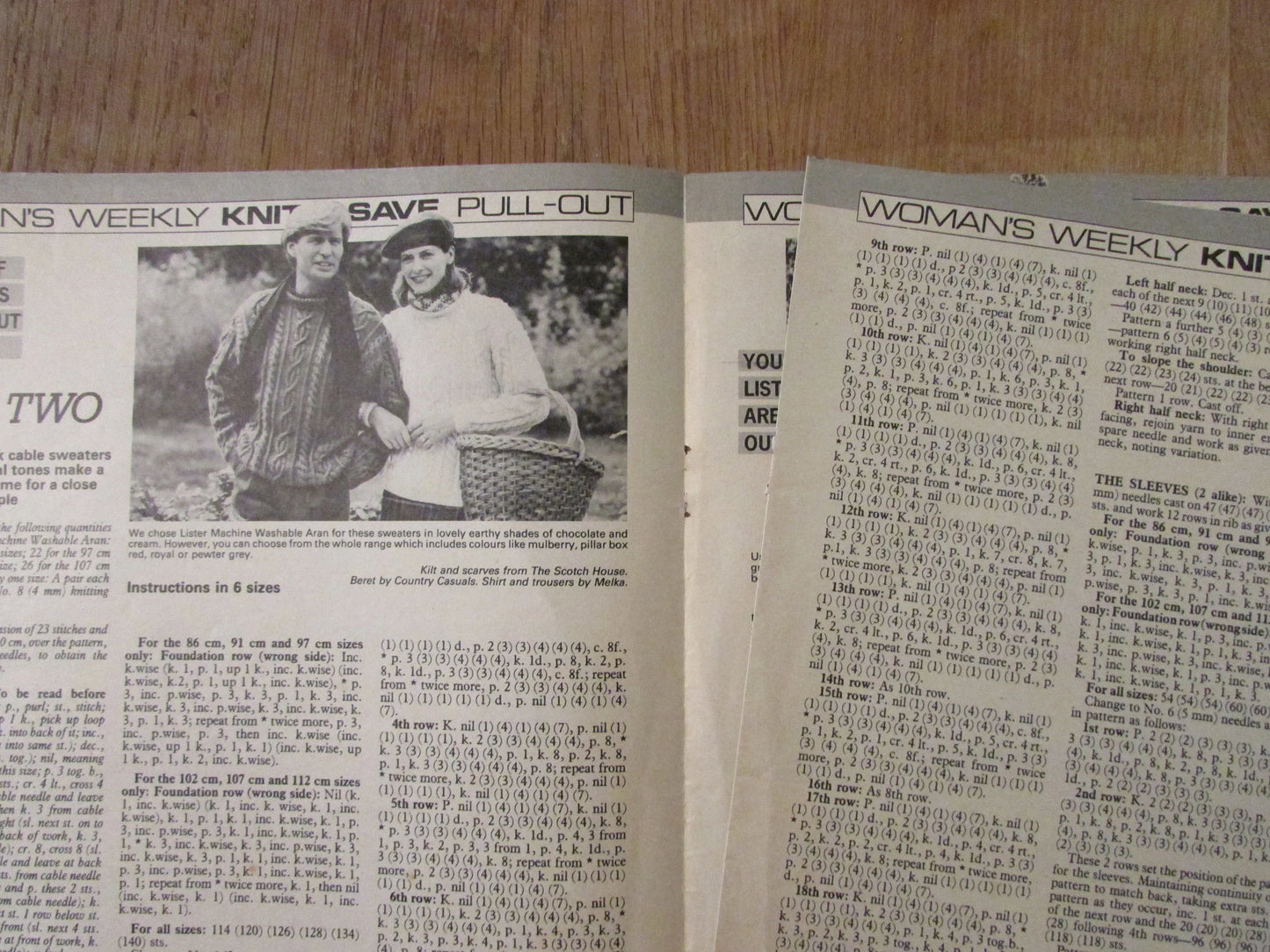 circa. 1980s Woman's Weekly Knit & Save pull-out Wonderful Winter Warmers!