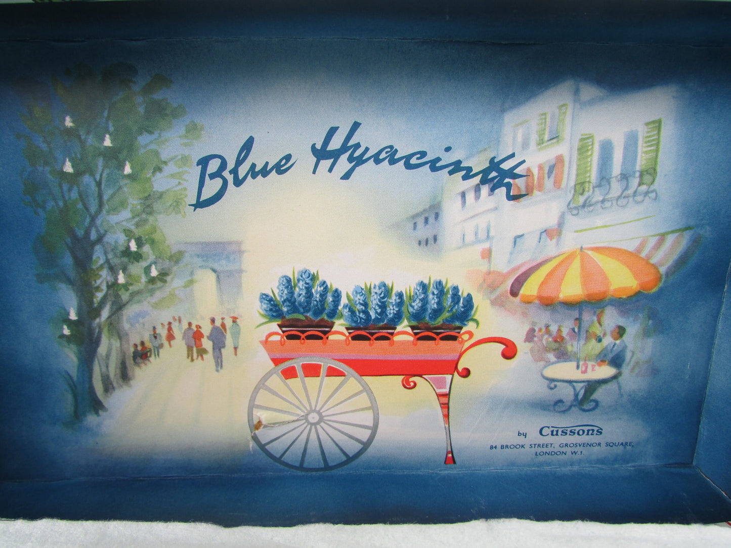 circa. 1960s unused Cussons Blue Hyacinth bath/toiletries gift set, boxed