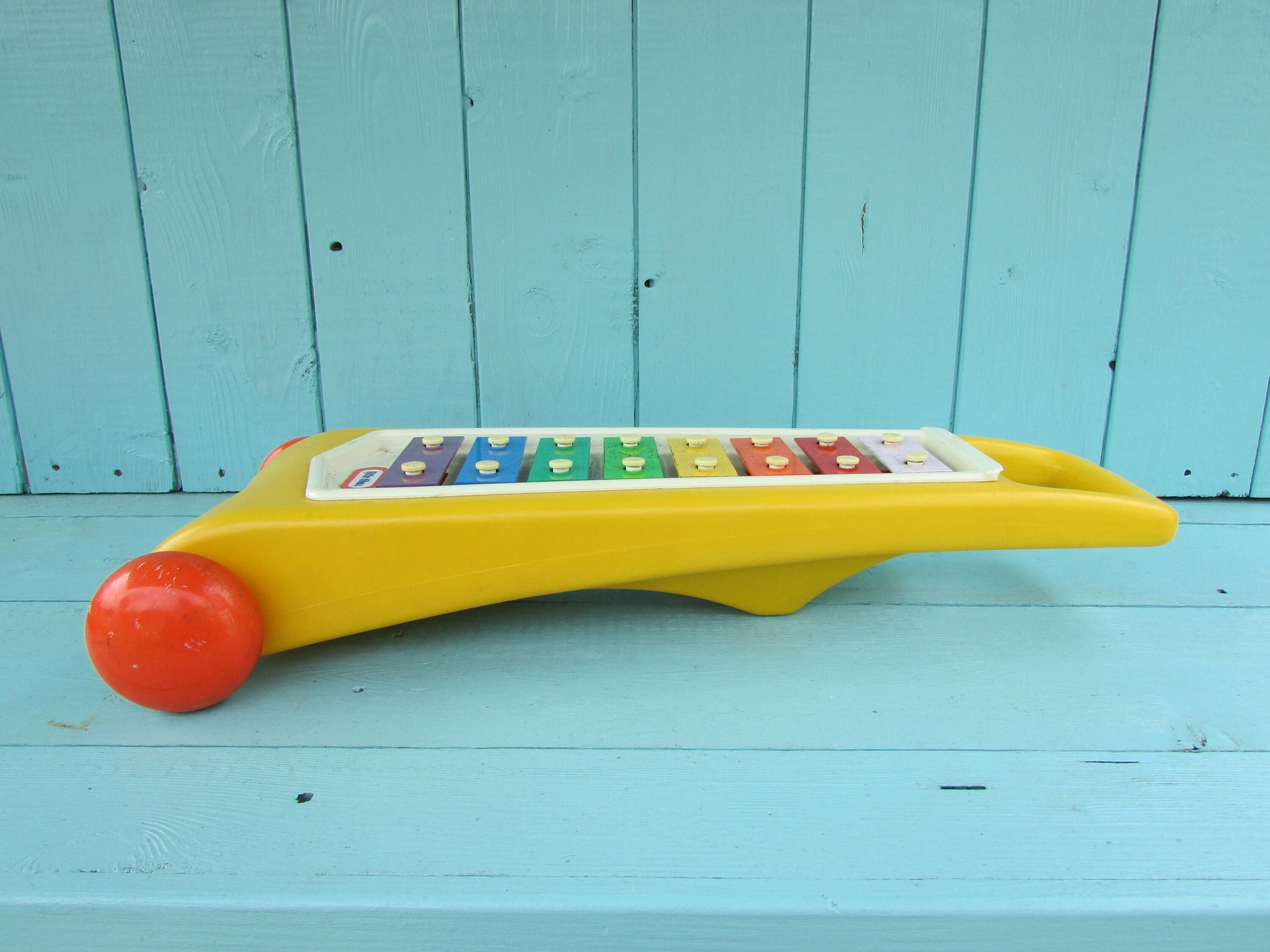 circa. 1980s Little Tikes Tap-a-Tune rolling musical xylophone toy