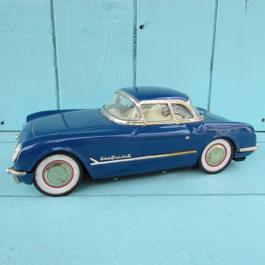 1980s 50's Fifties Co. blue tinplate model friction 1953 hardtop Corvette
