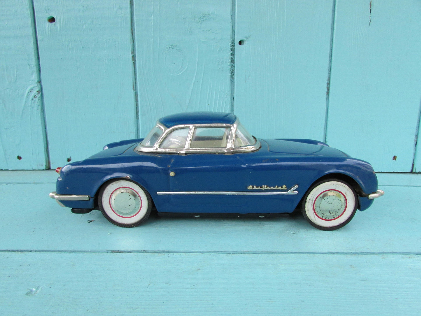 1980s 50's Fifties Co. blue tinplate model friction 1953 hardtop Corvette
