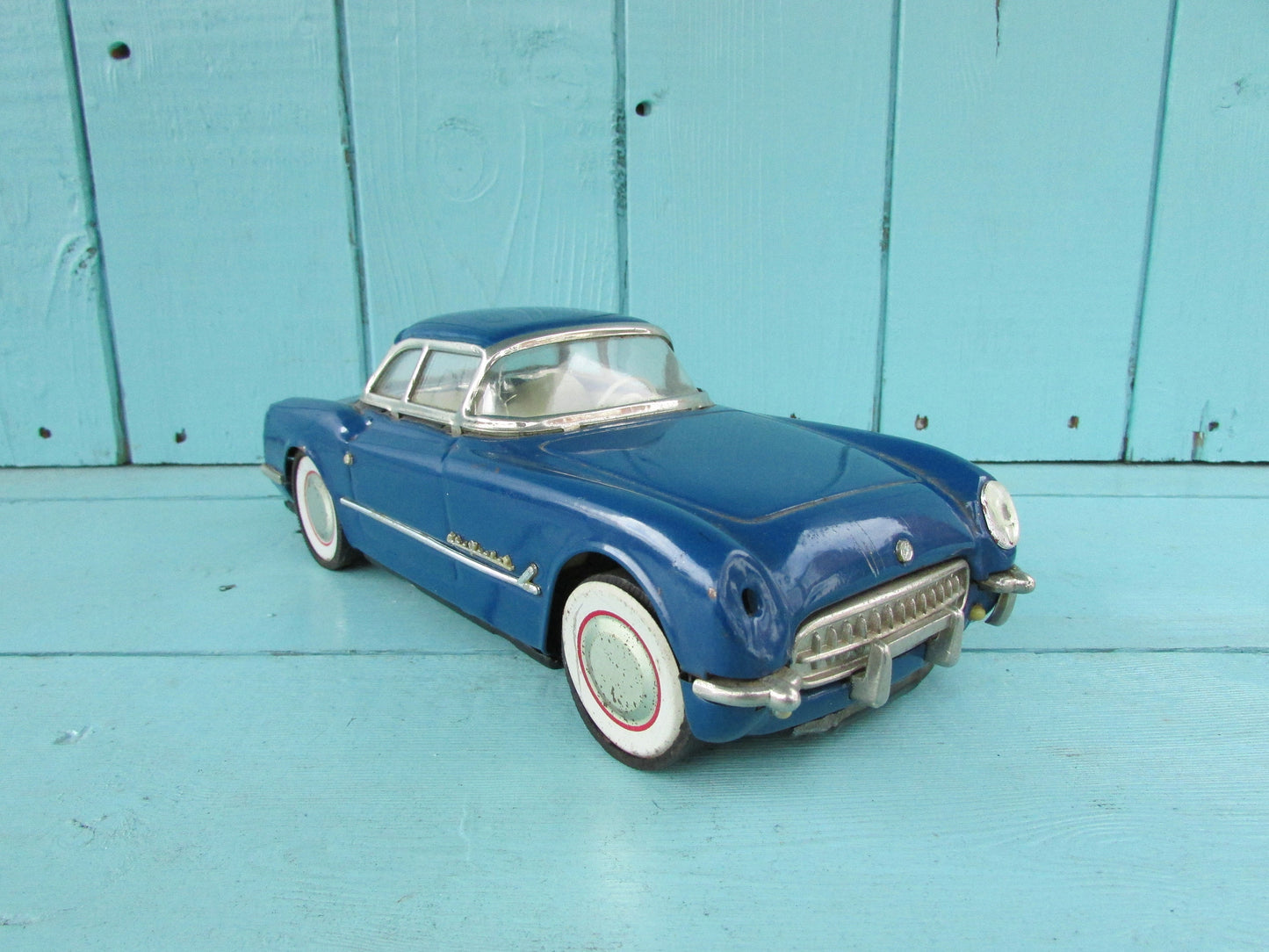 1980s 50's Fifties Co. blue tinplate model friction 1953 hardtop Corvette
