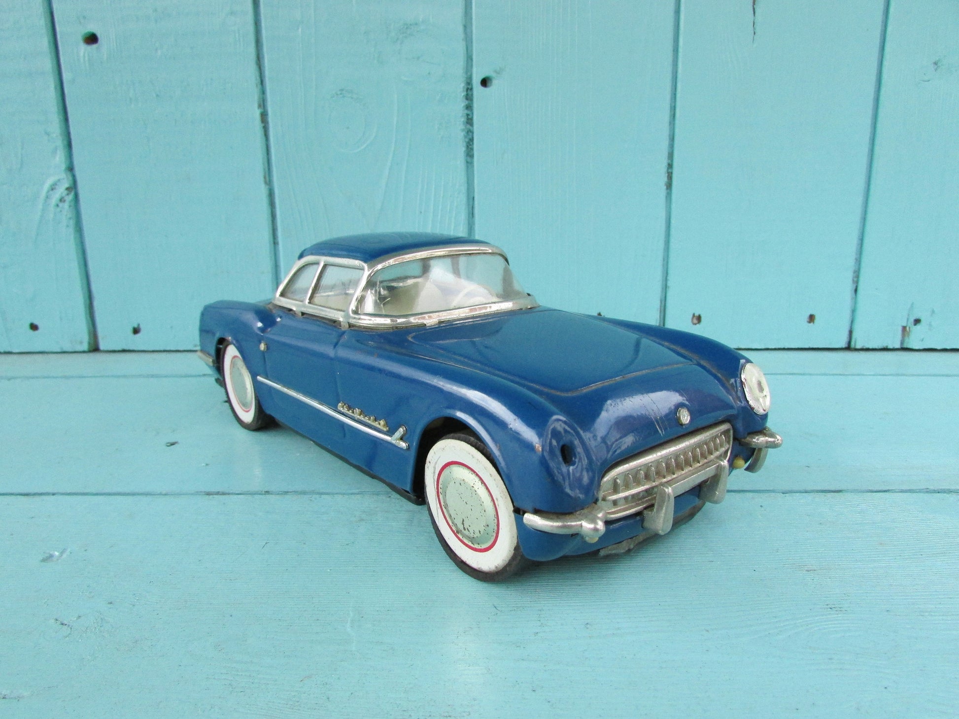 1980s 50's Fifties Co. blue tinplate model friction 1953 hardtop Corvette