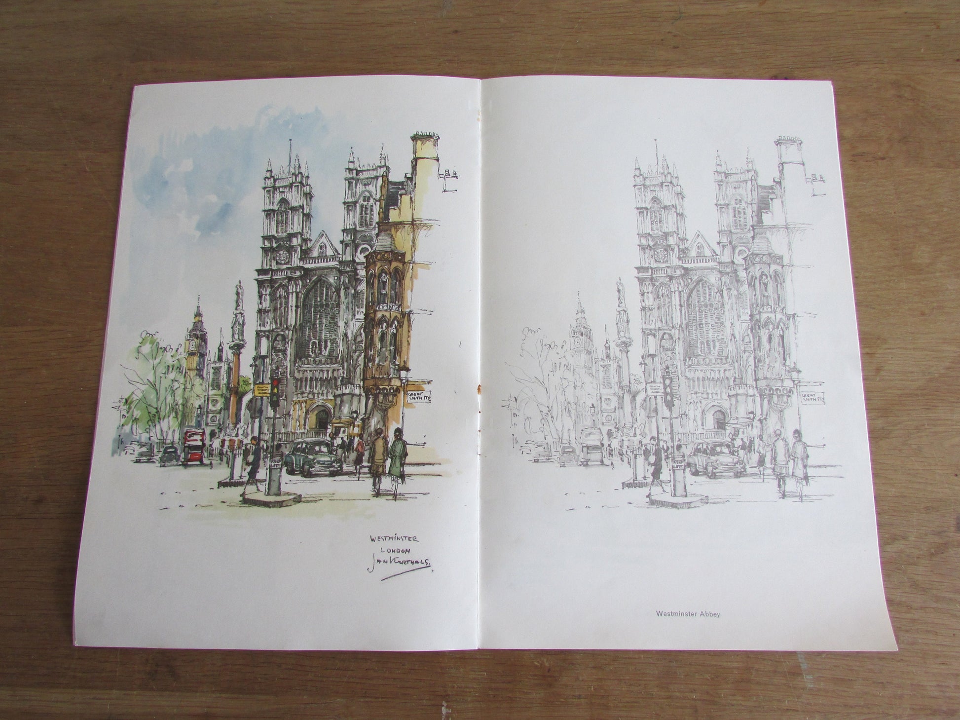 The Painting Book of London, illustrated by Jan Korthals (Softback, 1960s)