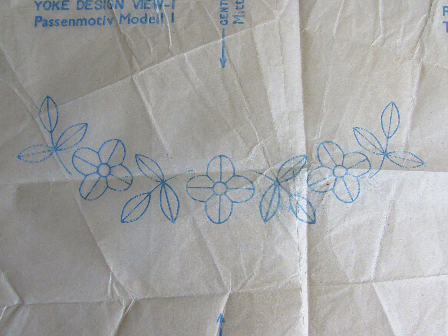 Unused 1961 Simplicity 3807 yoke & pocket design embroidery transfer (only) for toddlers' dress, pinafore and panties