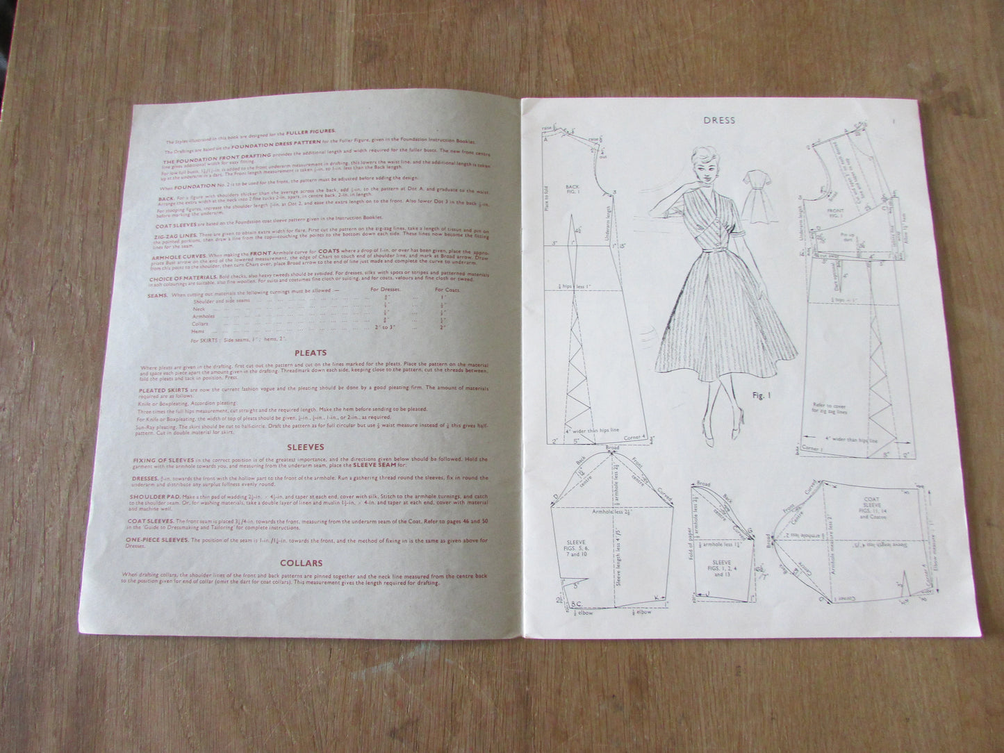 Mid-century The Haslam System of Dresscutting Illustrated Book of Draftings No.03: Specially Designed for Fuller Figures