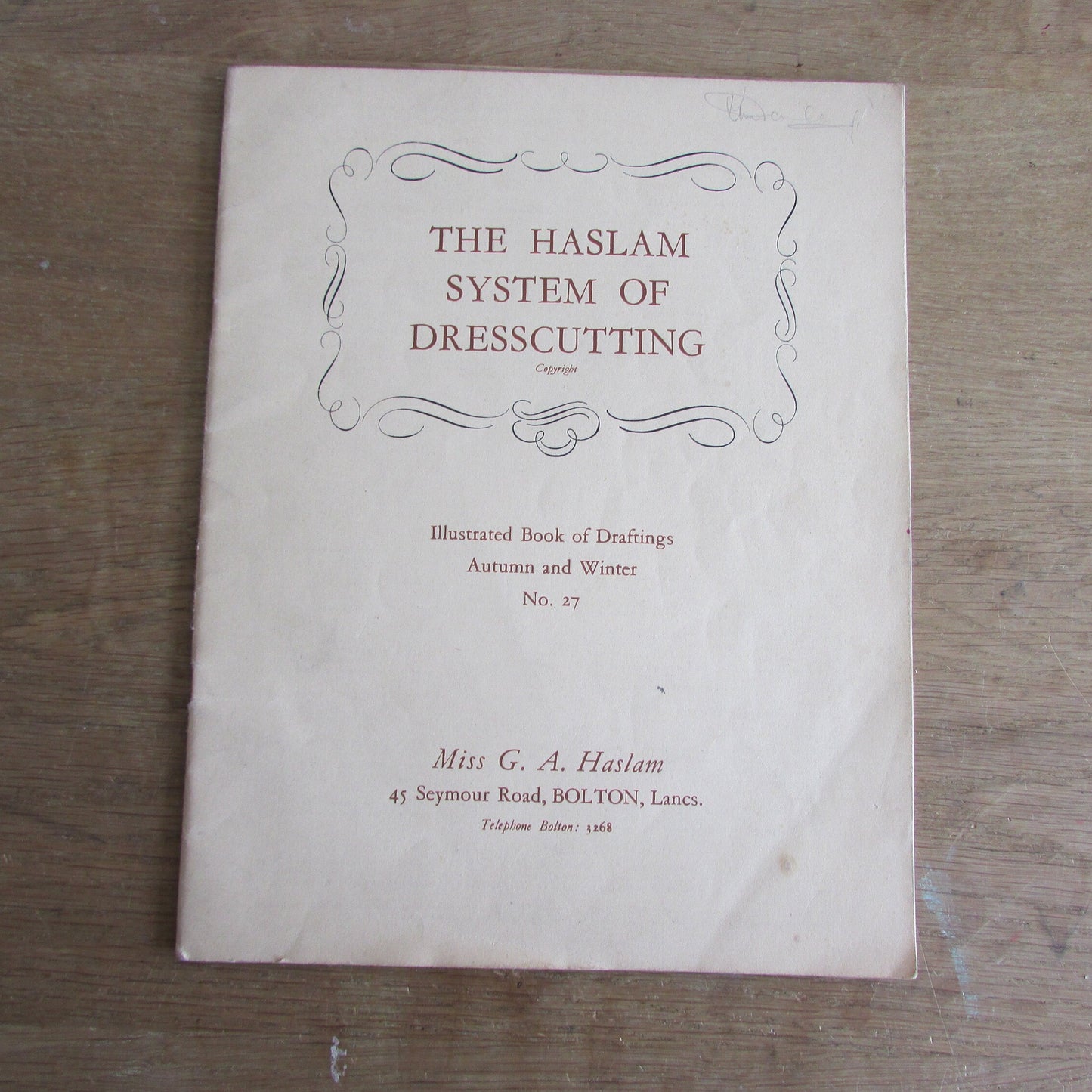 Mid-century The Haslam System of Dresscutting Illustrated Book of Draftings No.27: Autumn & Winter