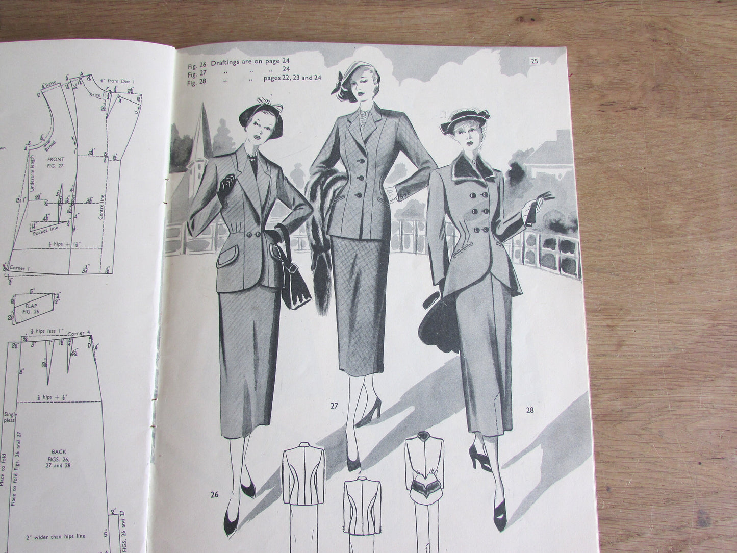 Mid-century The Haslam System of Dresscutting Illustrated Book of Draftings No.27: Autumn & Winter