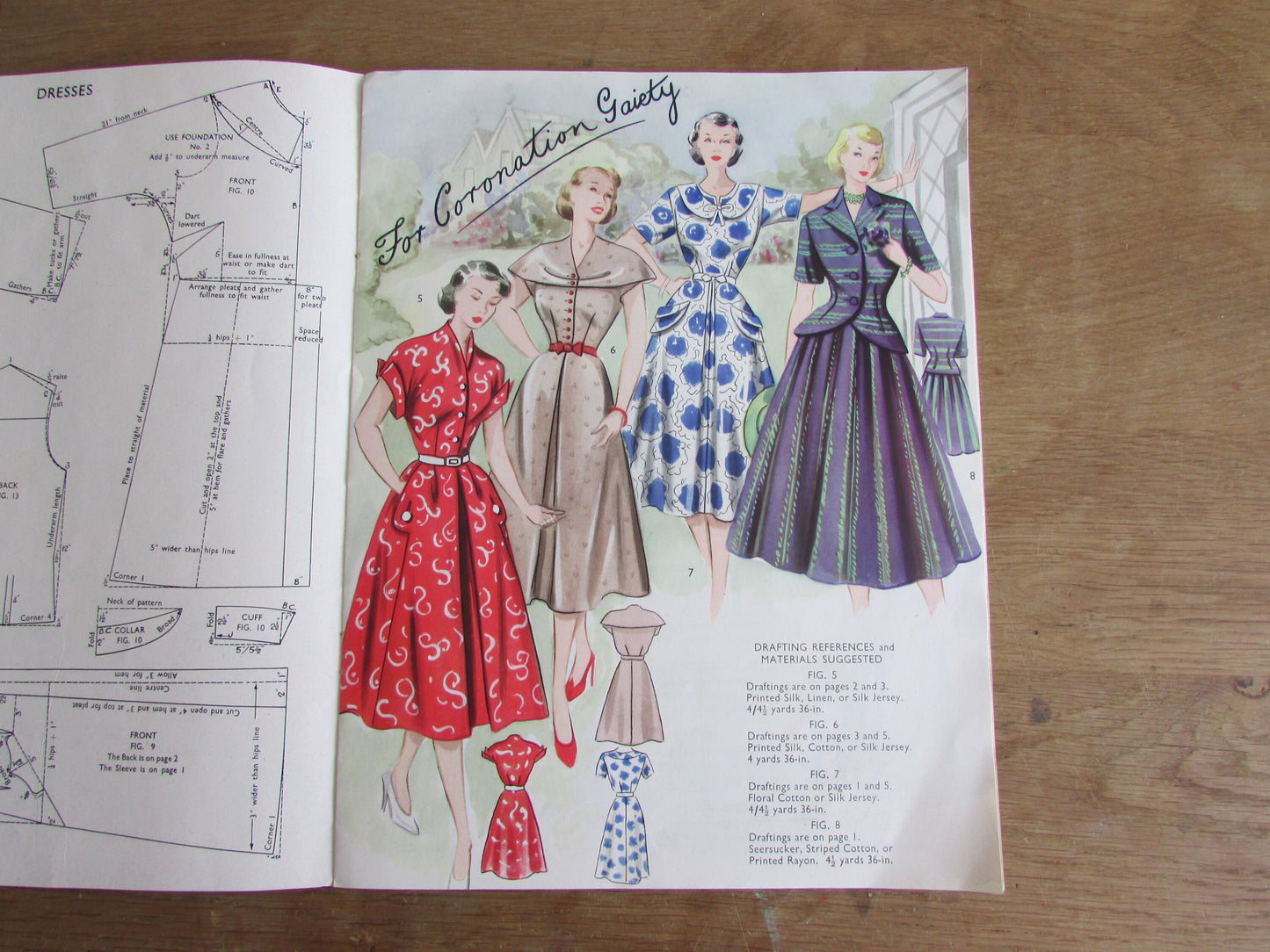 Mid-century The Haslam System of Dresscutting Illustrated Book of Draftings No.23: Coronation Spring & Summer